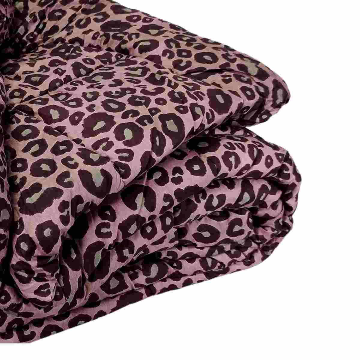 Trapunta Matrimoniale Leopard Rosa Bordeaux cm.260x260