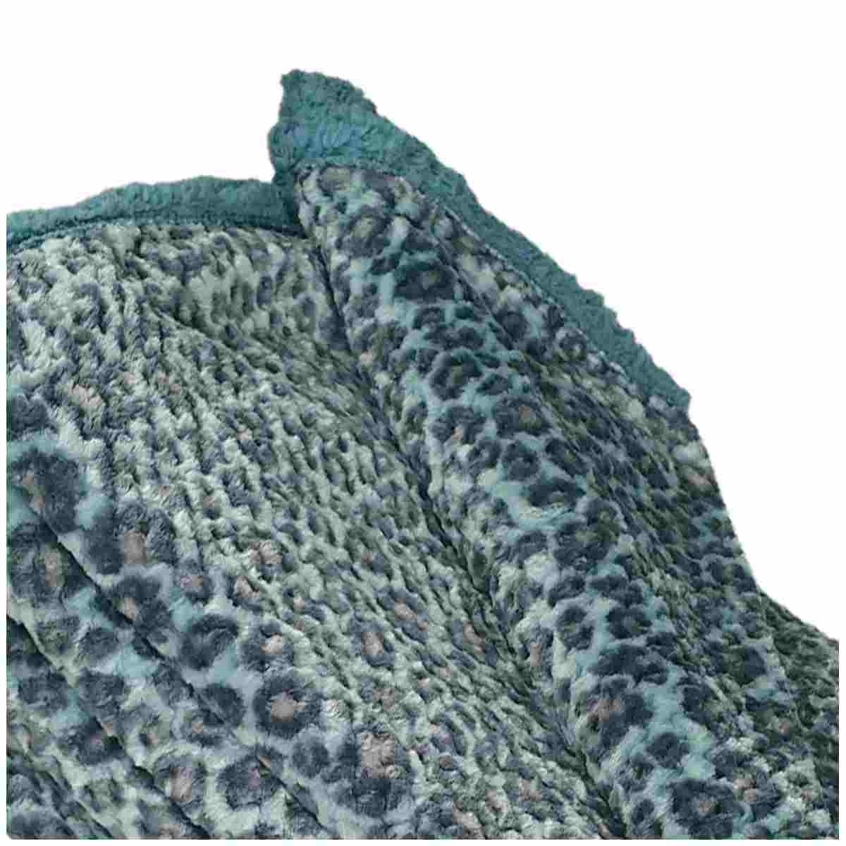 Coperta Plaid Leopard Azzurra cm.130x160 | Angelo Carillo