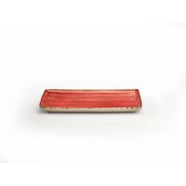 Vassoio Porcellana Rettangolare Rosso Peperoncino cm.30x18