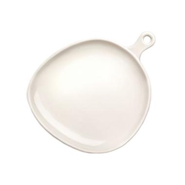 Piatto Vassoio Porcellana Bianco con Manico cm.26x16