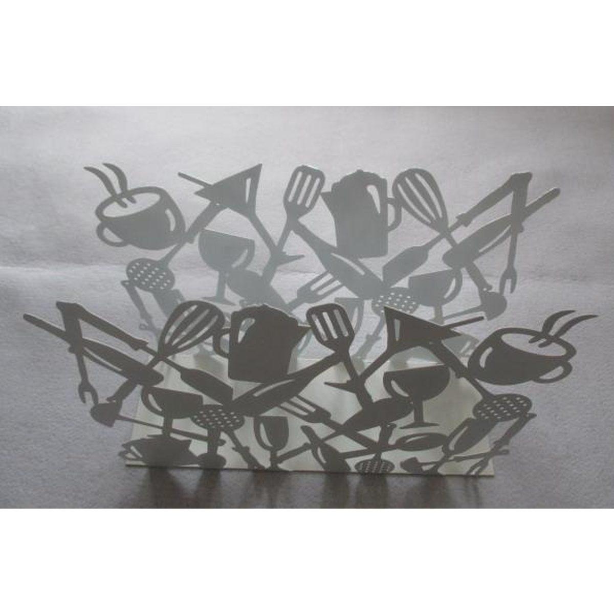 Portariviste Metallo Posate Set pz.2 Bianco cm.cm.35x12h26 |Vacchetti