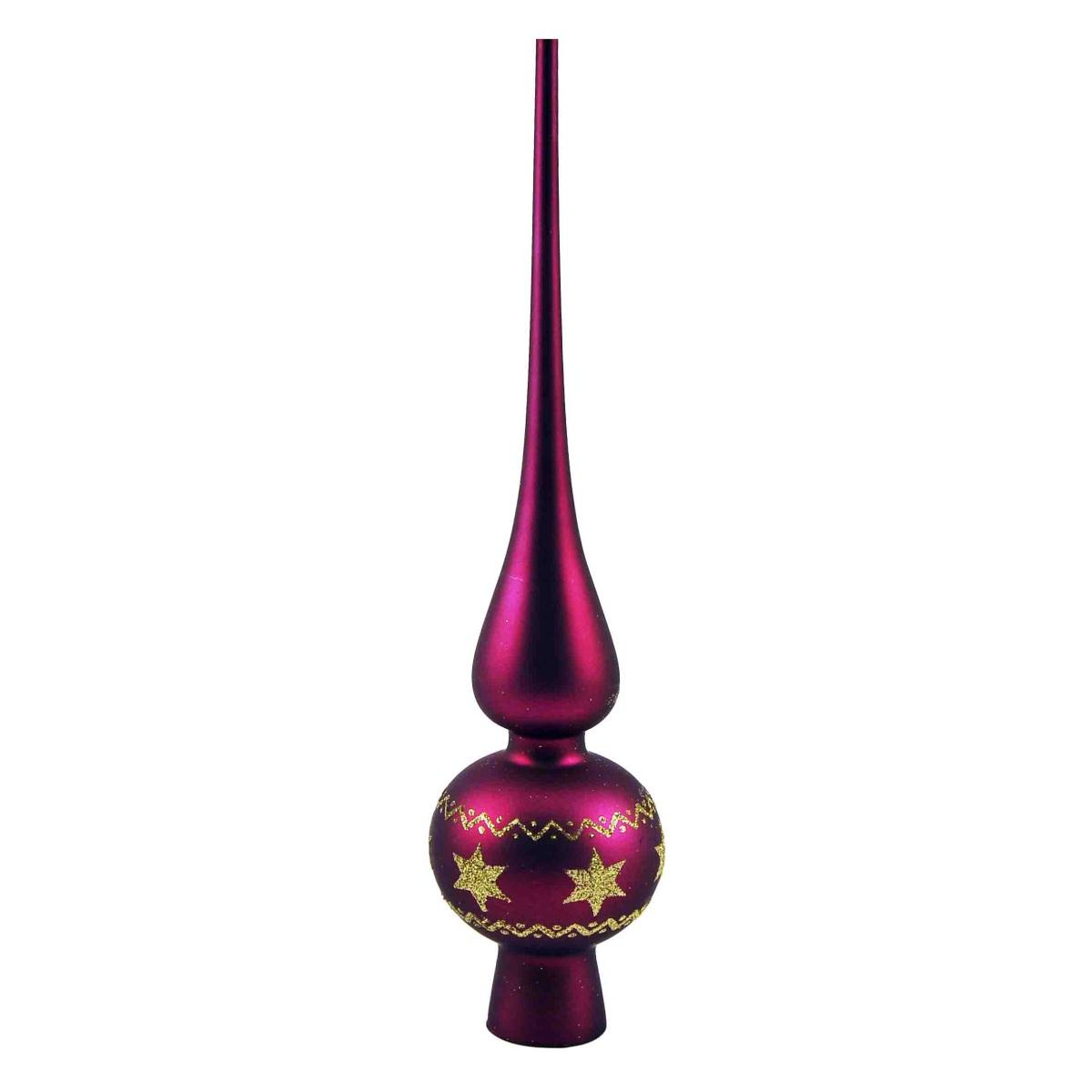 Pallina Natale Vetro cm.6 Viola Set con Puntale Set pz.9 |Inge's Glass