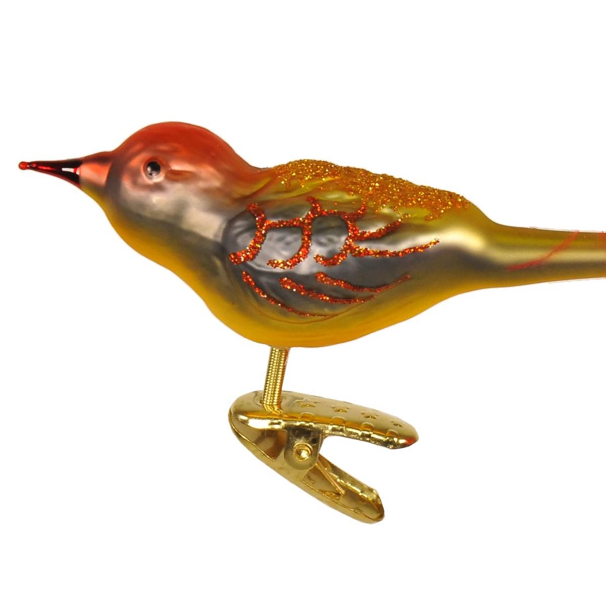 Pallina Natale Vetro Collezione cm.20 Uccello Rosso |Inge's Glass