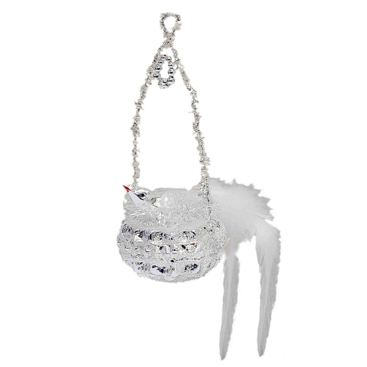 Pallina Natale Vetro Collezione cm.11 Uccellino |Inge's Glass