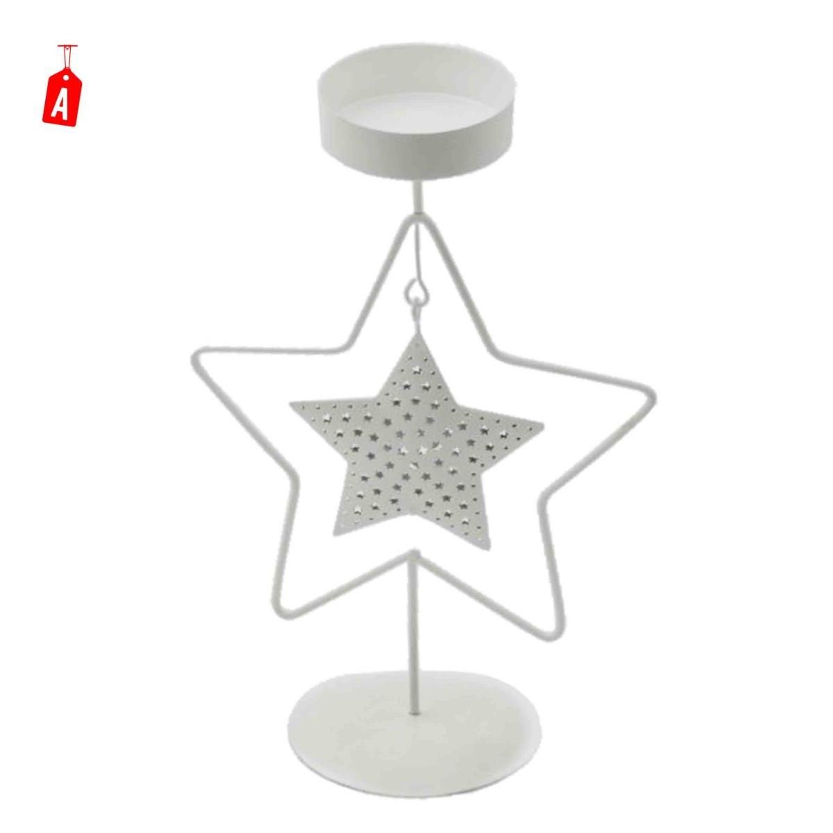 Portacandela natale metallo modelli 11 x 20 cm