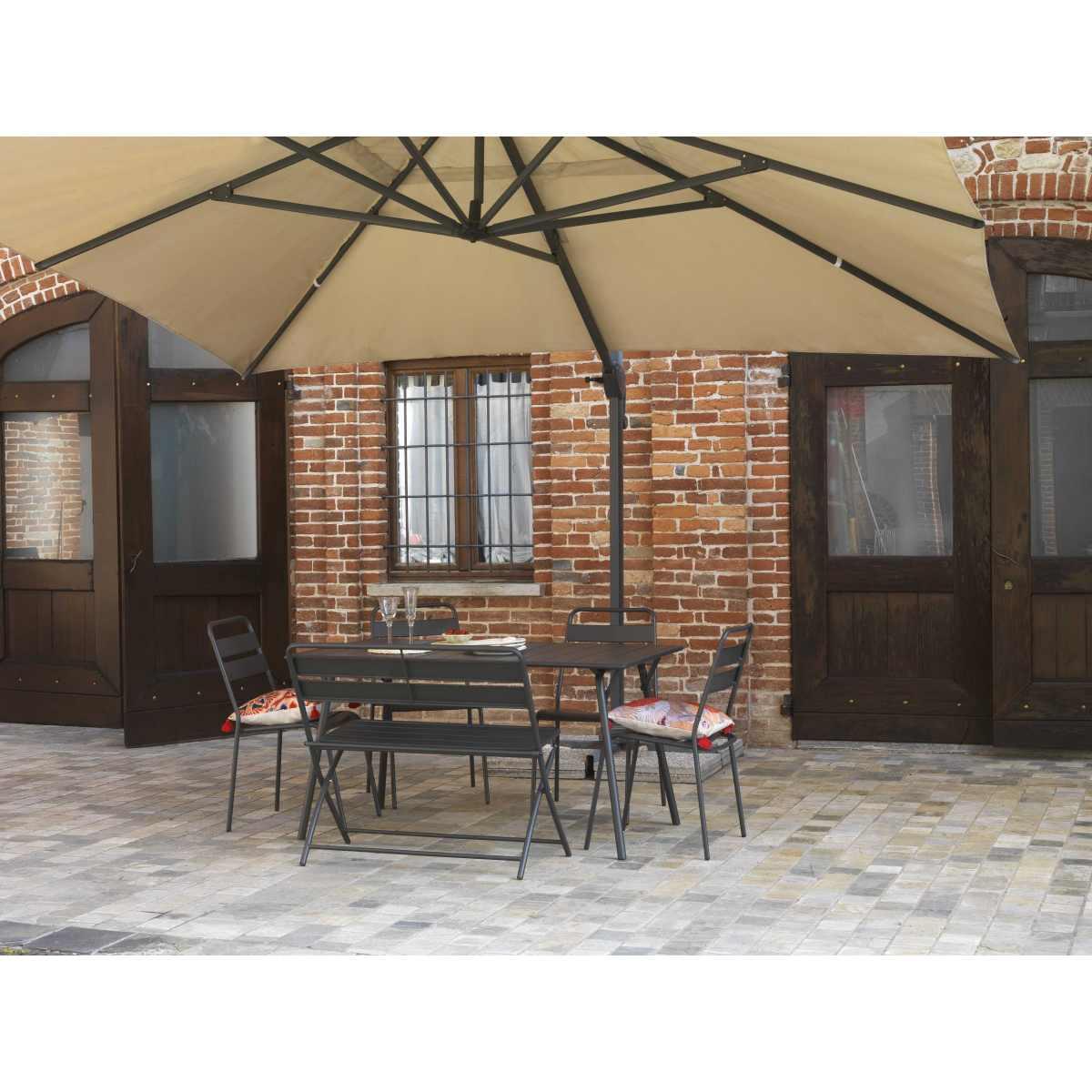 Ombrellone Alluminio Montana 4x4h2,95mt. Sabbia Palo Laterale | Vacchetti