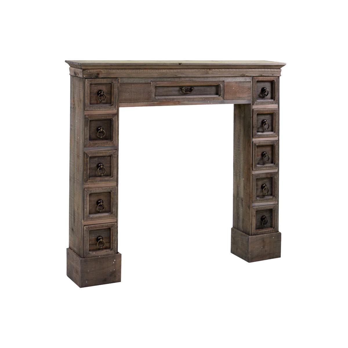 Camino Cornice Legno con Cassetti cm.108x18x101 | Vacchetti