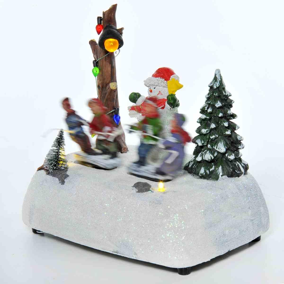 Giostra Natale Gioco Tiro alla Fune con Luci Movimento e Suono cm.16x11x15