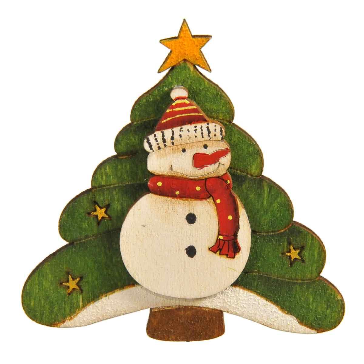Molletta Natale Legno Pupazzo di Neve cm.8