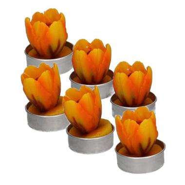 Candela Tulipano Arancione cm.Ø3,5 Set 6 Pezzi