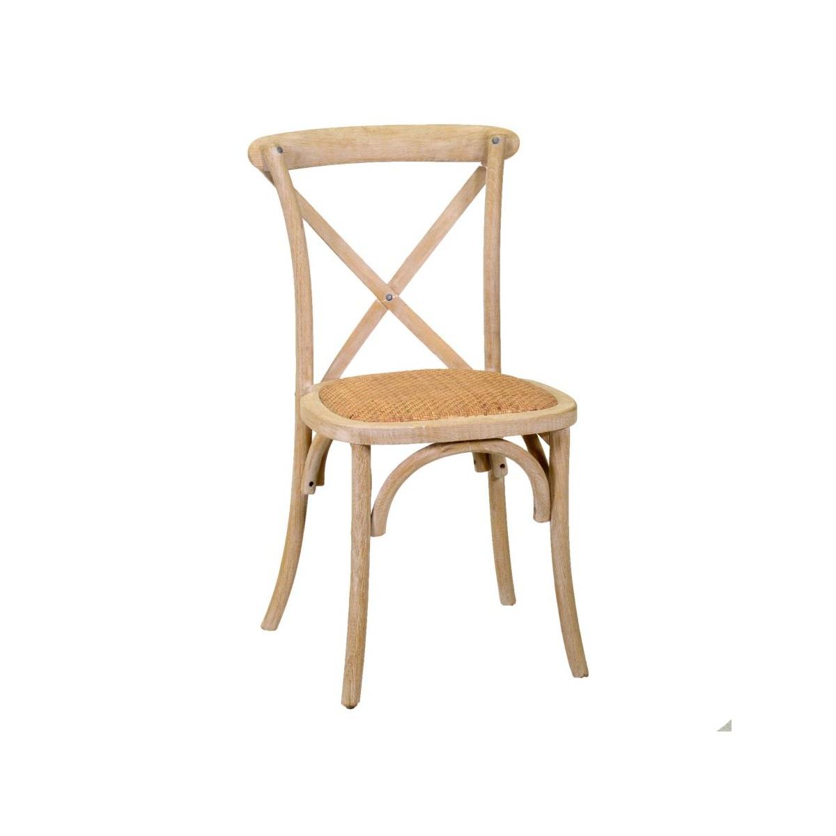 Sedia Legno Cross Naturale Seduta Intreccio Impilabile cm.51x55h46,5/89 | Vacchetti