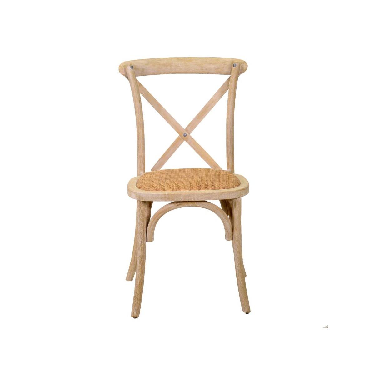 Sedia Legno Cross Naturale Seduta Intreccio Impilabile cm.51x55h46,5/89 | Vacchetti