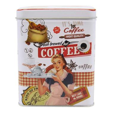 Scatola Portaoggetti Metallo Vintage Coffe cm.8,85x8,5x11,5