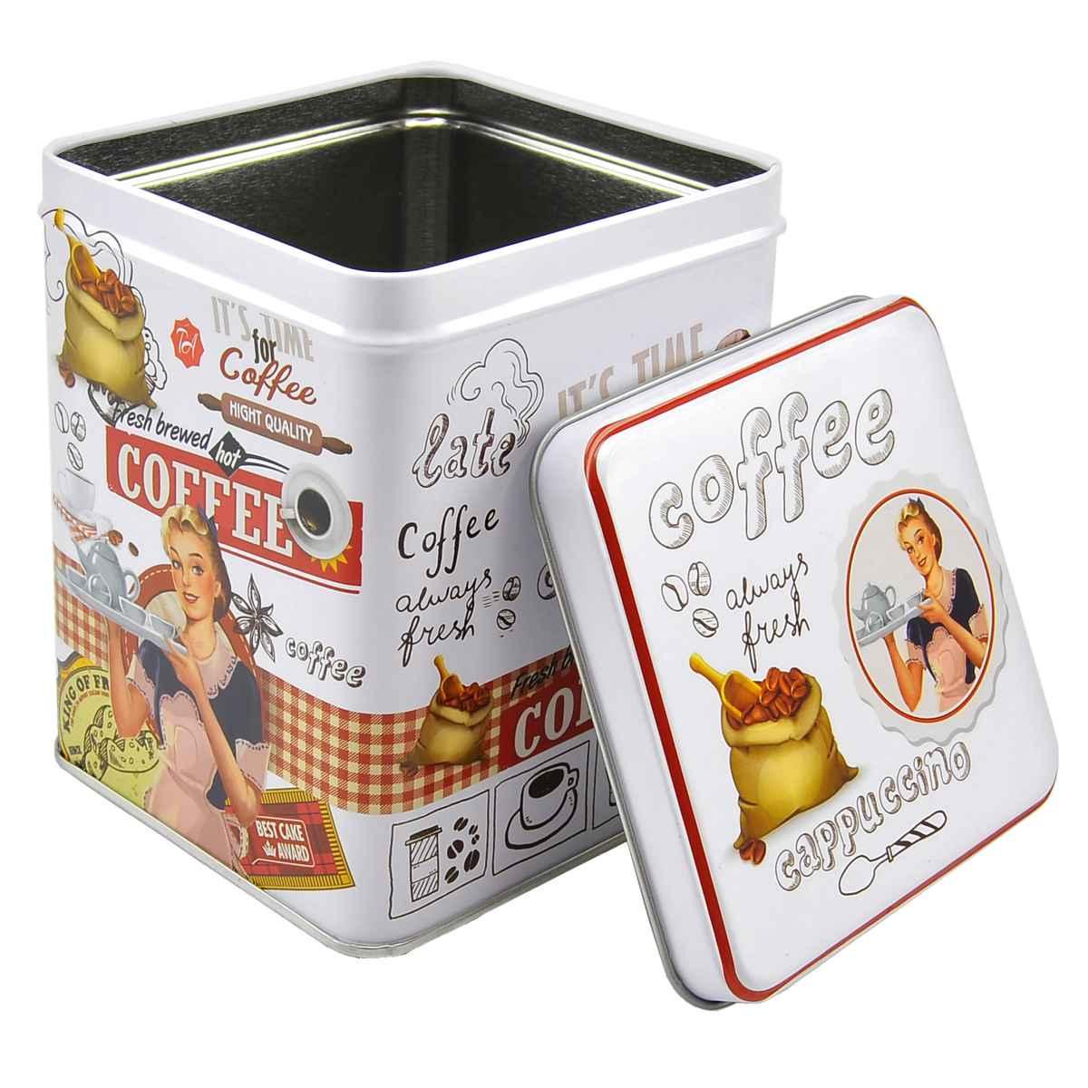 Scatola Metallo Vintage Coffe Quadra 10x10x13 | Vacchetti