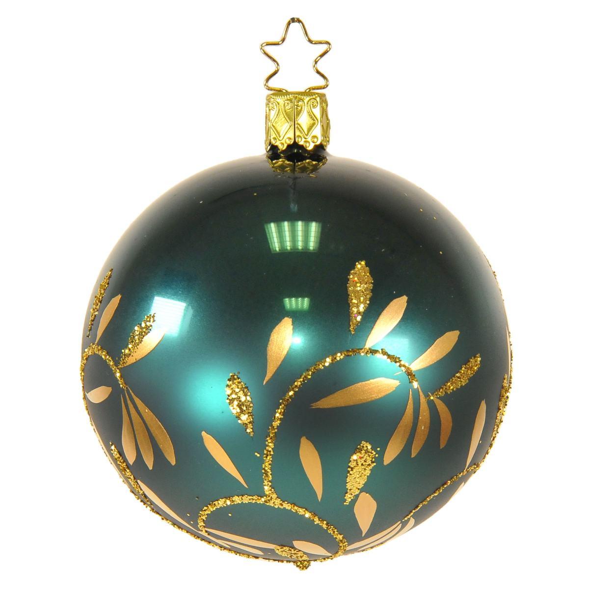 Pallina Natale Vetro Collezione cm.8 Verde Blu Ottanio |Inge's Glass