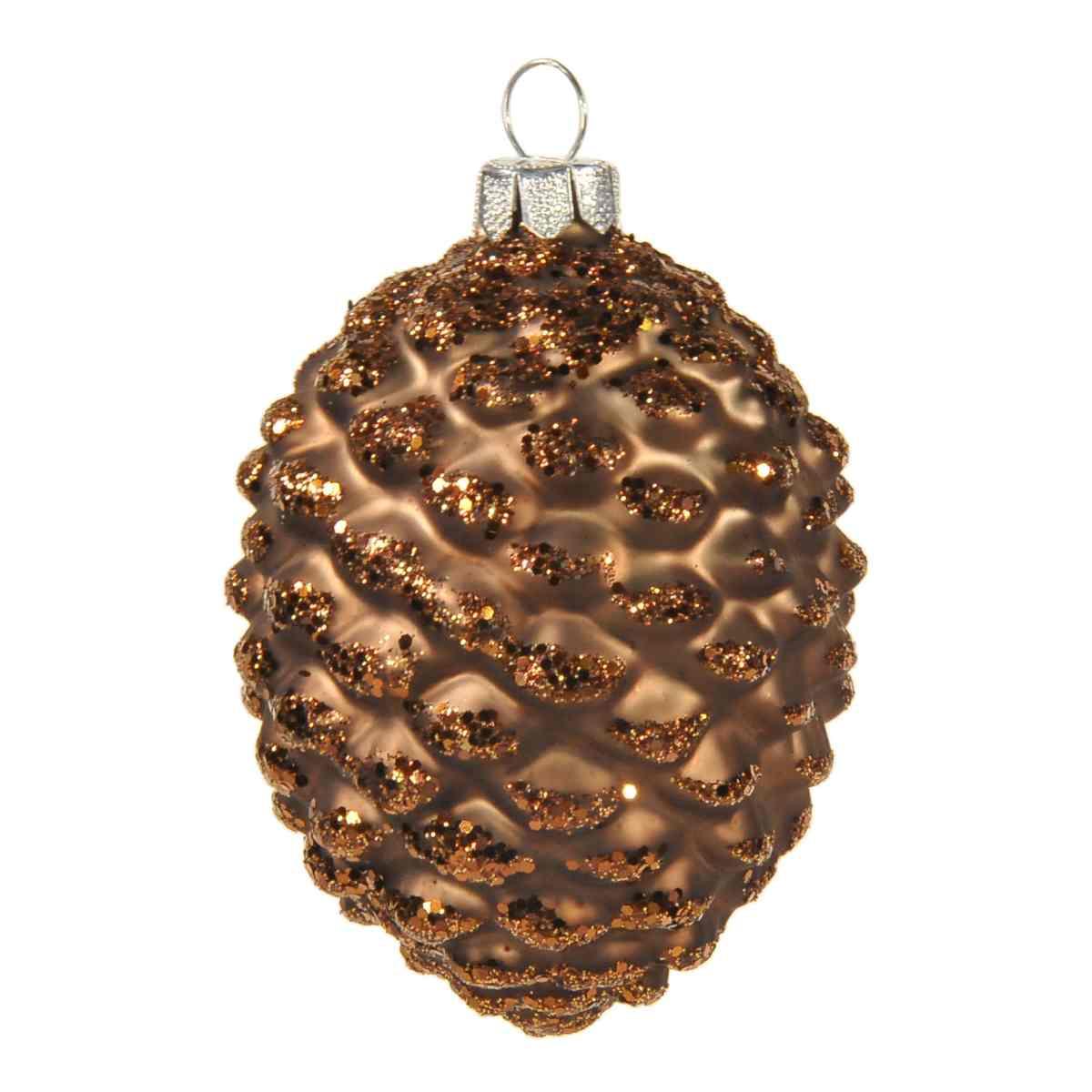 Pallina Natale Vetro Collezione cm.8 Pigna Marrone |Inge's Glass