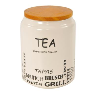 Barattolo Ceramica Tea Bianco cm.Ø10xh15