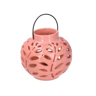 Lanterna Ceramica Rosa Tondo Ø16H19