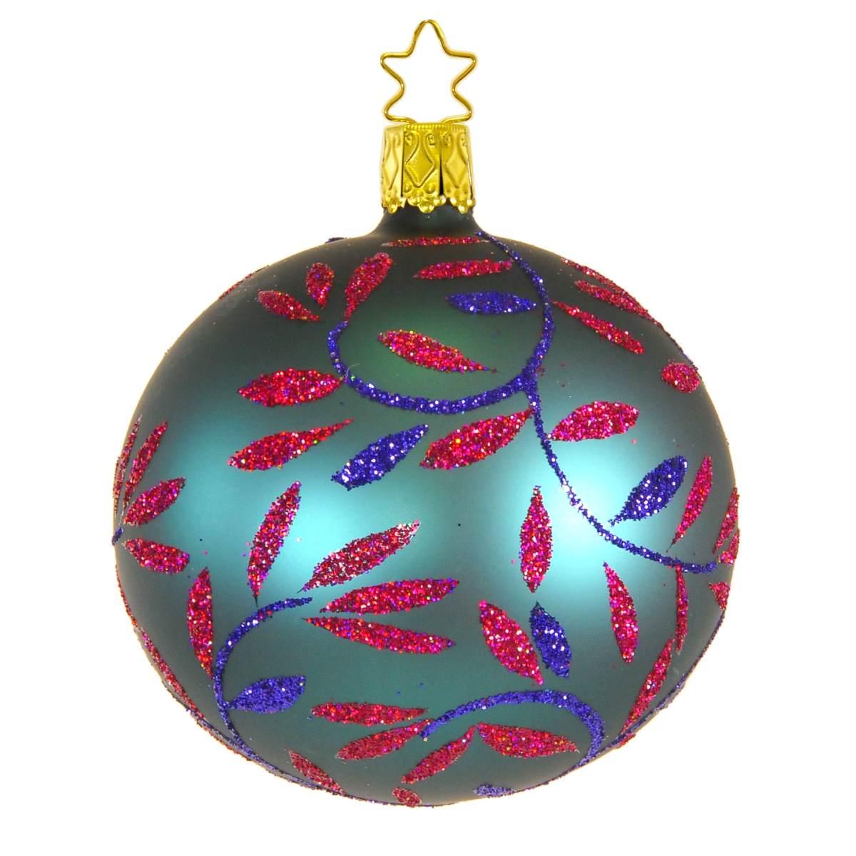Pallina Natale Vetro Collezione cm.8 Verde Blu Ottanio |Inge's Glass