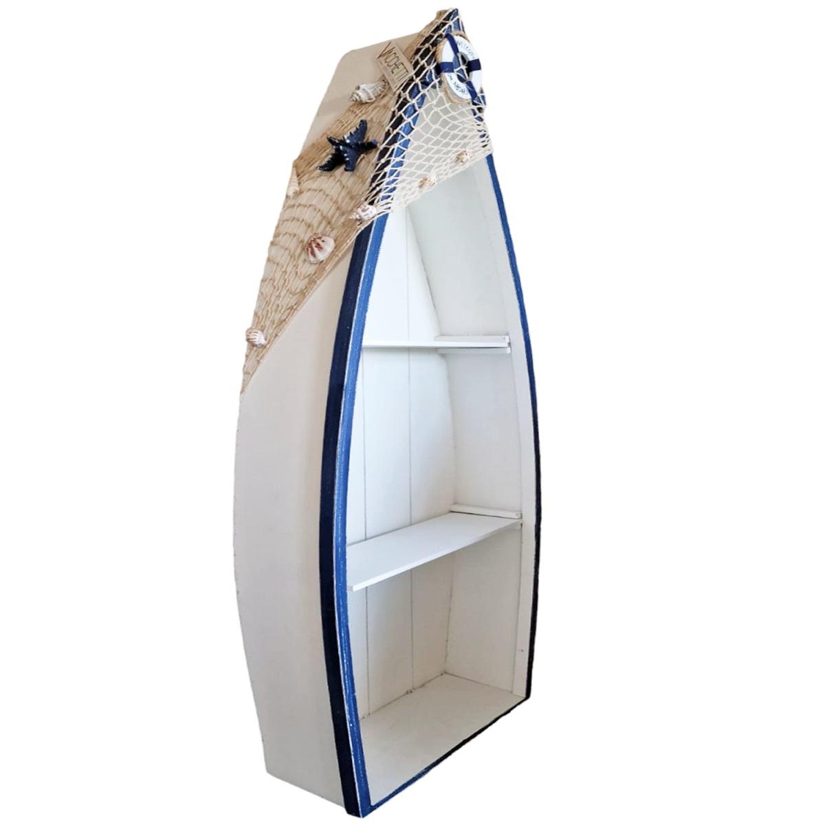 Mensola Legno Barca con 2 Piani cm.29x11xh72 | Vacchetti