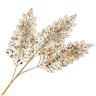 Fiore Ramo Oro con Paillettes cm.78