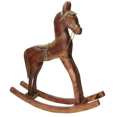 Cavallo a Dondolo Legno con Decori Metallo cm.46