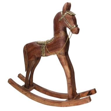 Cavallo a Dondolo Legno con Decori Metallo cm.56