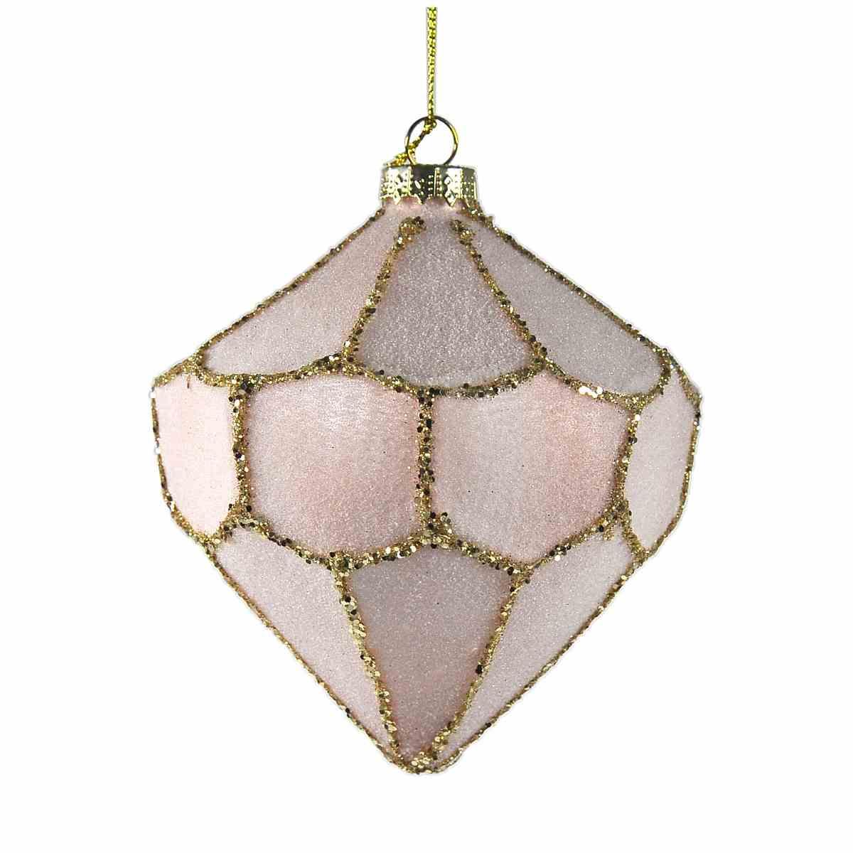 Pallina Natale Vetro cm.11 Rosa con Glitter |Vacchetti