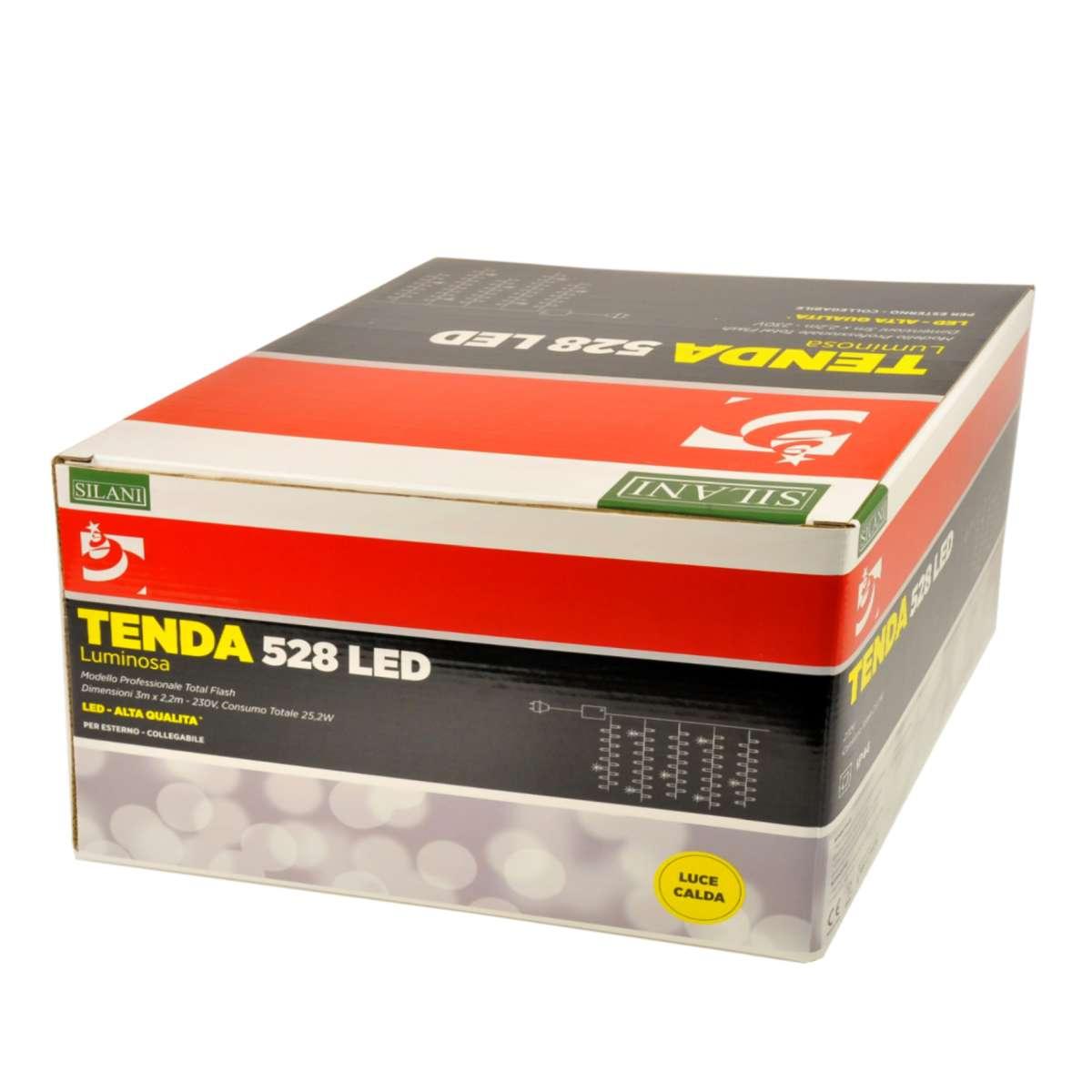 Luci Tenda Professional 528 Led Bianco Caldo Flash Led Prolungabili cm.300xh220