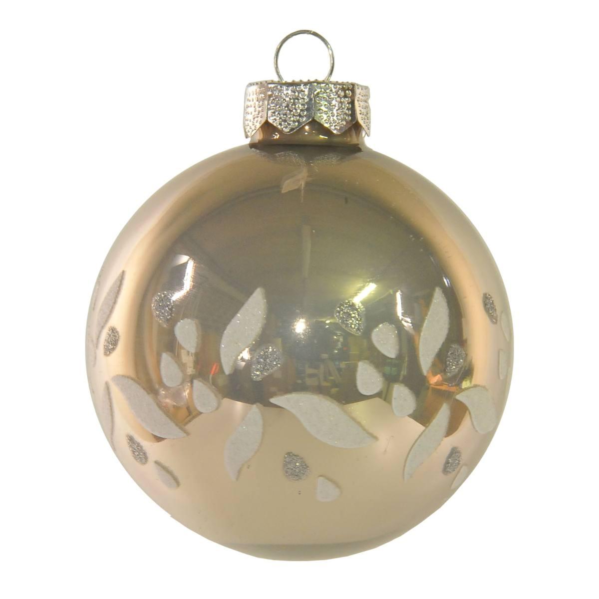 Pallina Natale Vetro cm.8 Argento Lucido con Strass |Inge's Glass