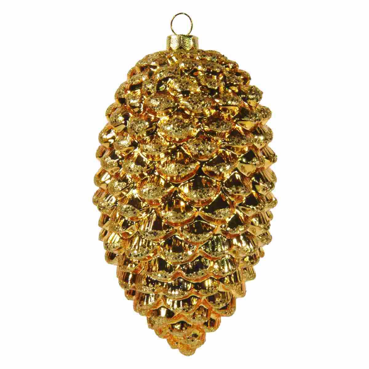 Pallina Natale Vetro Collezione cm.16 Pigna Oro |Inge's Glass