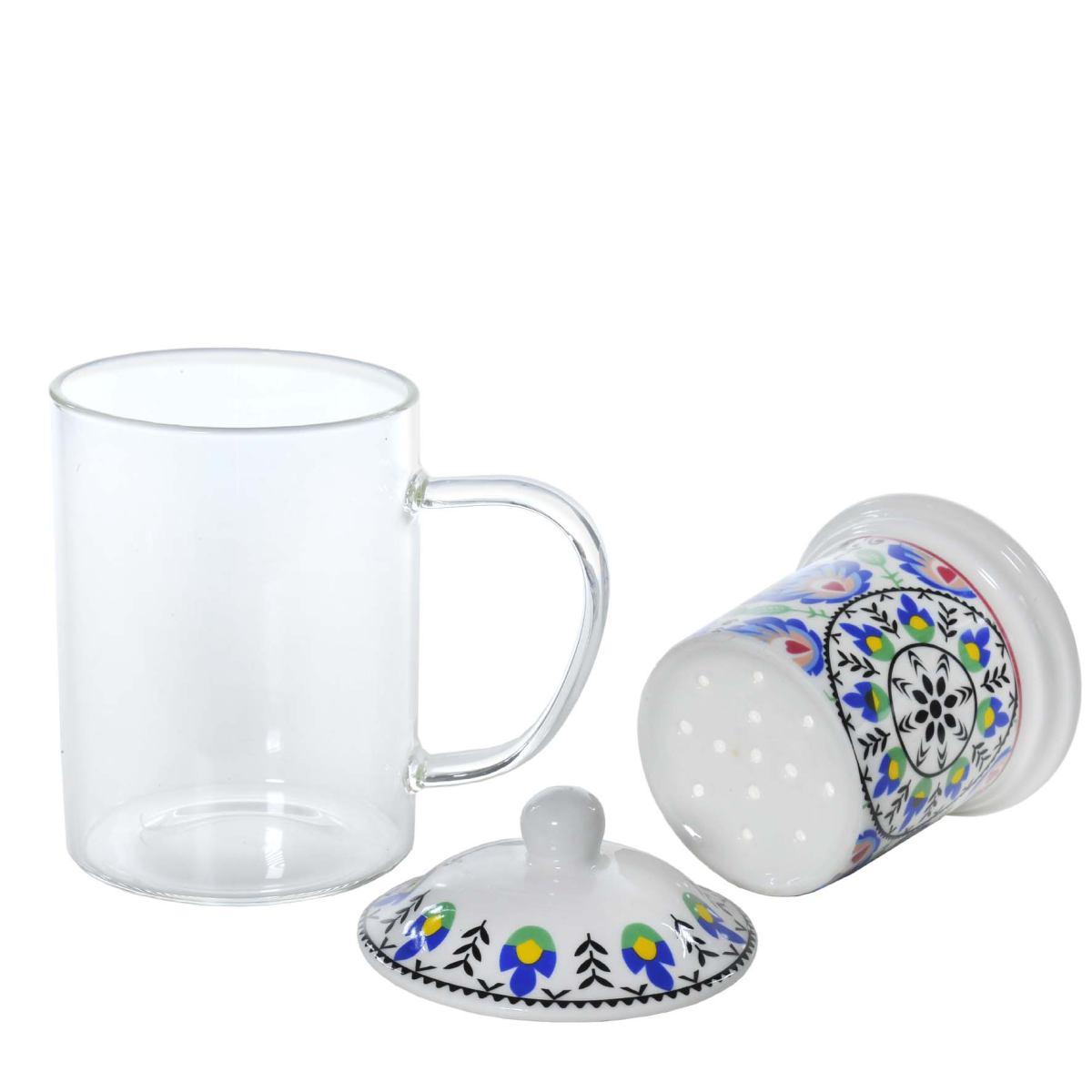 Tisaniera Vetro Porcellana Boho cm.8x14 | Montemaggi