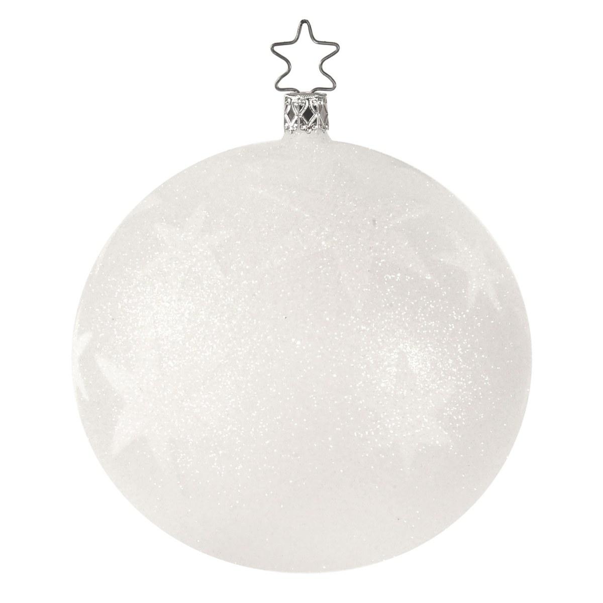 Pallina Natale Vetro Collezione cm.12 Bianca con Stelle |Inge's Glass