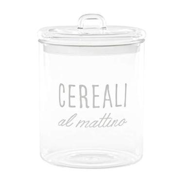 Barattolo Vetro Simple Day Cereali con Scritta Bianca cm.Ø15x22
