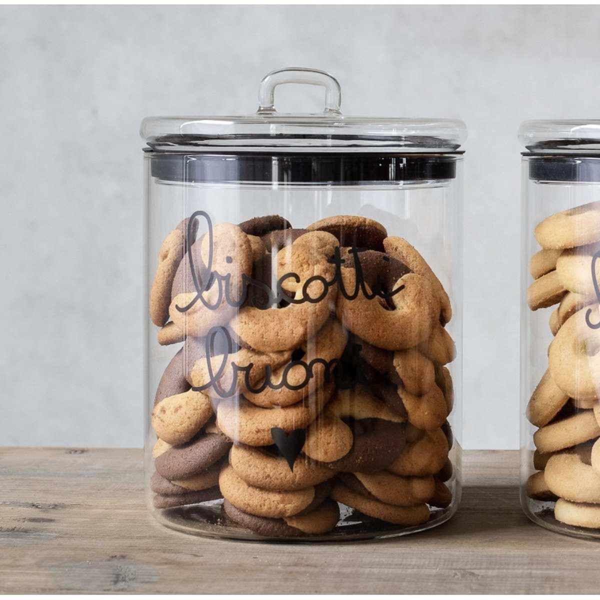 Barattolo Vetro Simple Day Cereali con Scritta Bianca cm.Ø15x22