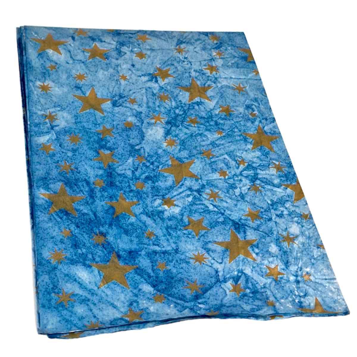 Carta Cielo Azzurra Oro con Stelle cm.70x100 | M2 Store