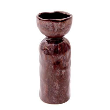 Vaso Ceramica Tulip Marrone cm.Ø6x6xh15,5