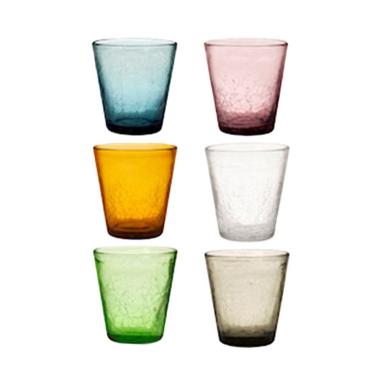 Bicchiere Vetro Acqua Gemma Color Set 6 pezzi ml.330