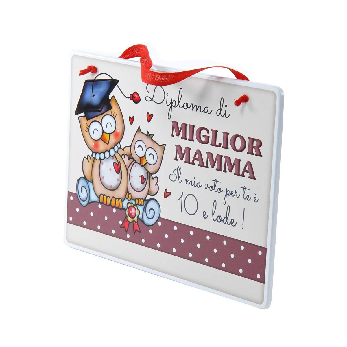 Targa Legno Dedica Mamma cm.17x12x0,4 | M2 Store