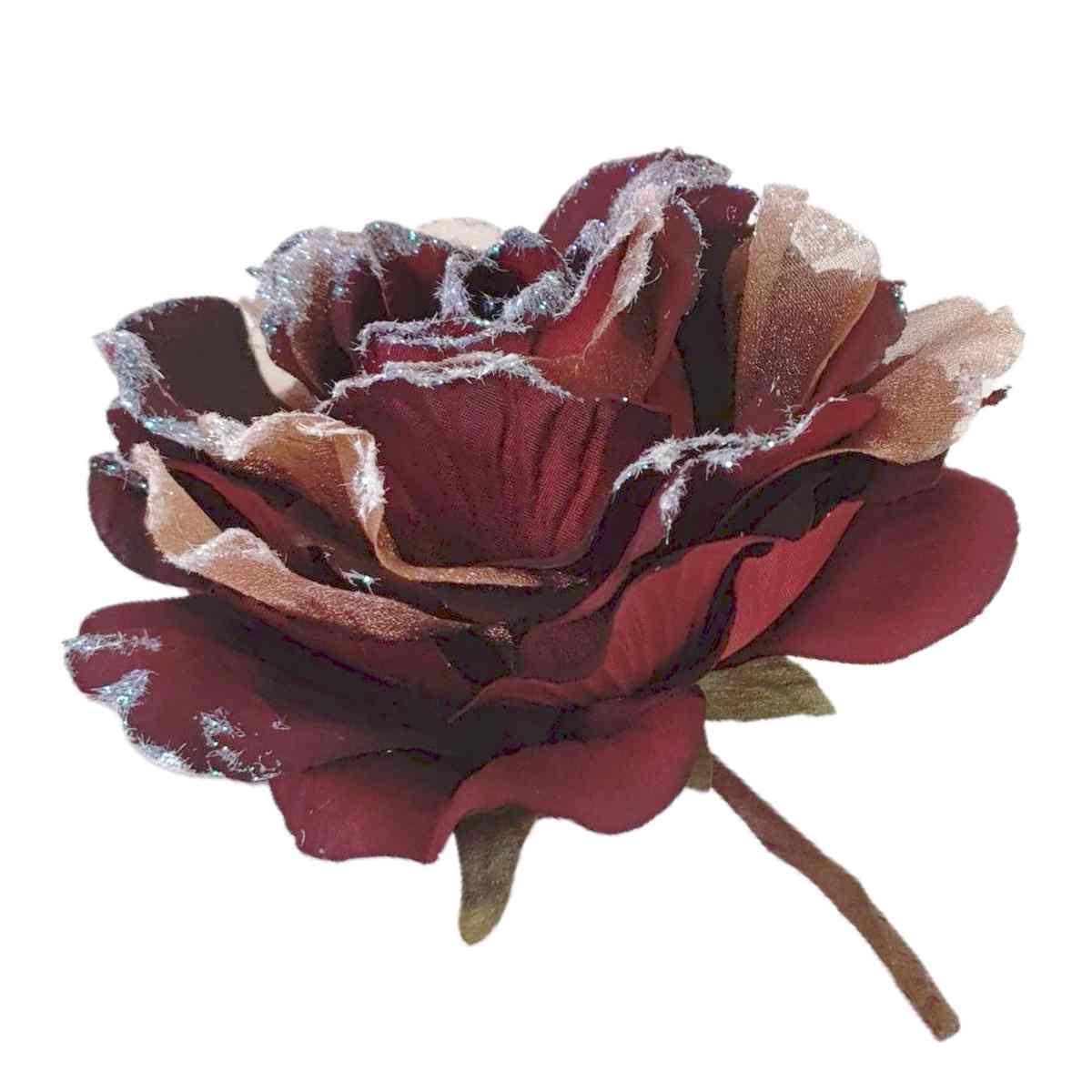 Fiore Tessuto Bordeaux cm.Ø18