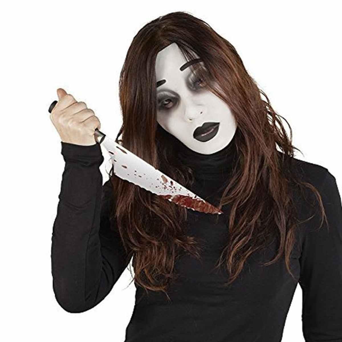 Maschera Viso PVC Horror Darkwoman Fluorescente |Rubie's