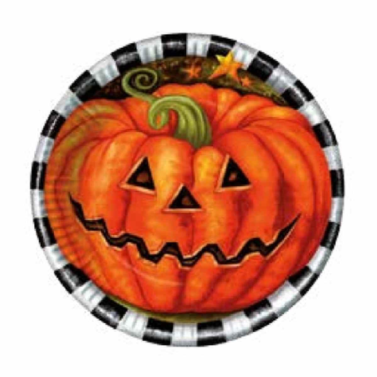 Piatti Halloween cm.24 con Zucca Set pz.10 |Fyasa