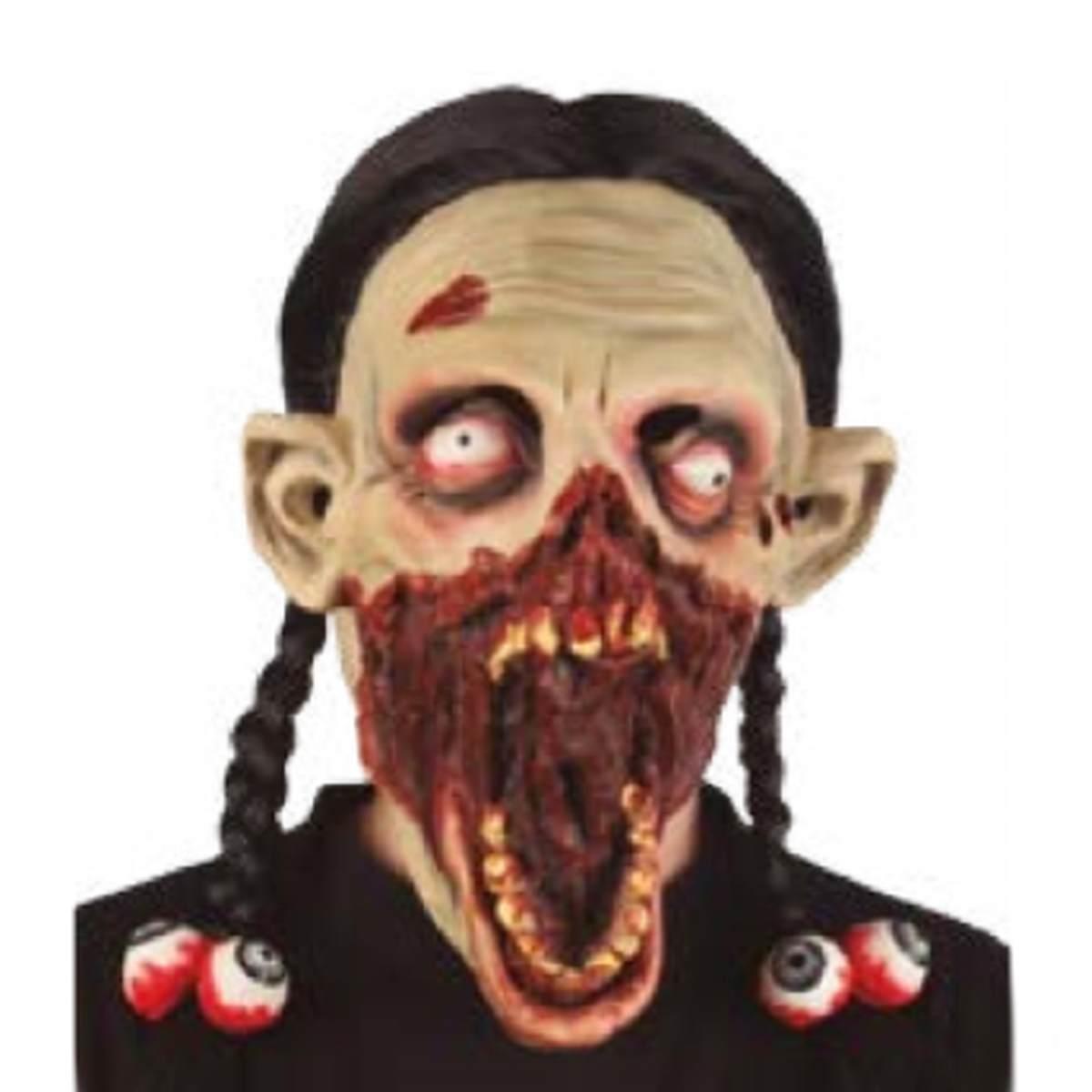 Maschera Viso Lattice Horror Nina con Trecce Lunghe |Fyasa