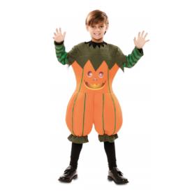 Costume Da Zucca Per Bambina - Vestito Arancione Con Tutù, Fascia, Bacchetta E Sacchetto Halloween