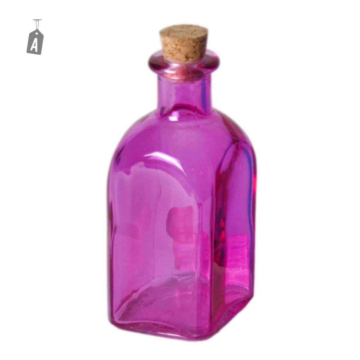 Bottiglia Vetro con Tappo Sughero ml.120 4 Colori