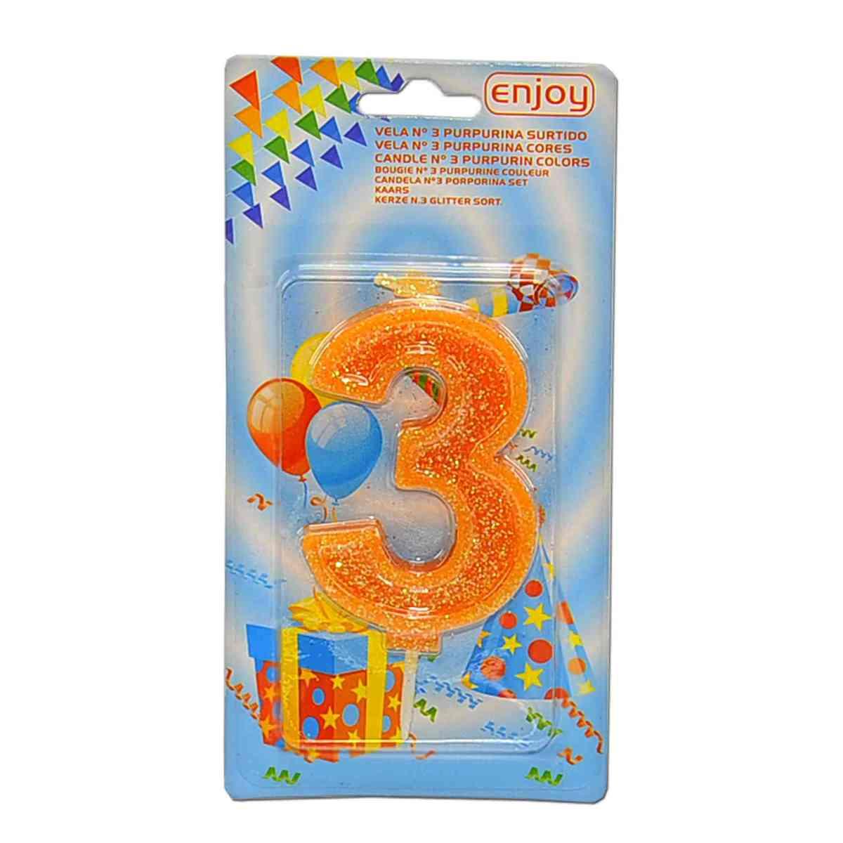 Candelina Compleanno N.3 Porporina 4 Colori |M2 Store