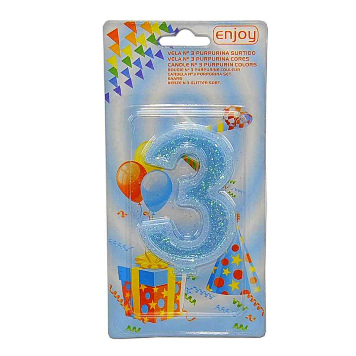 Candelina Compleanno N.3 Porporina 4 Colori |M2 Store