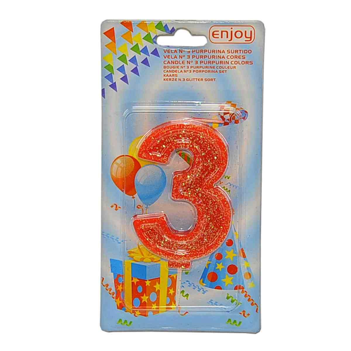 Candelina Compleanno N.3 Porporina 4 Colori |M2 Store