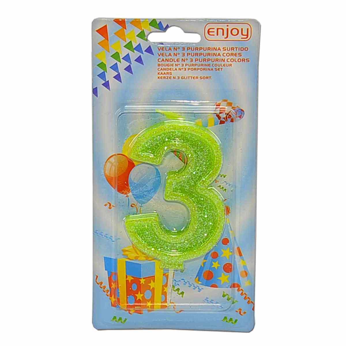 Candelina Compleanno N.3 Porporina 4 Colori |M2 Store