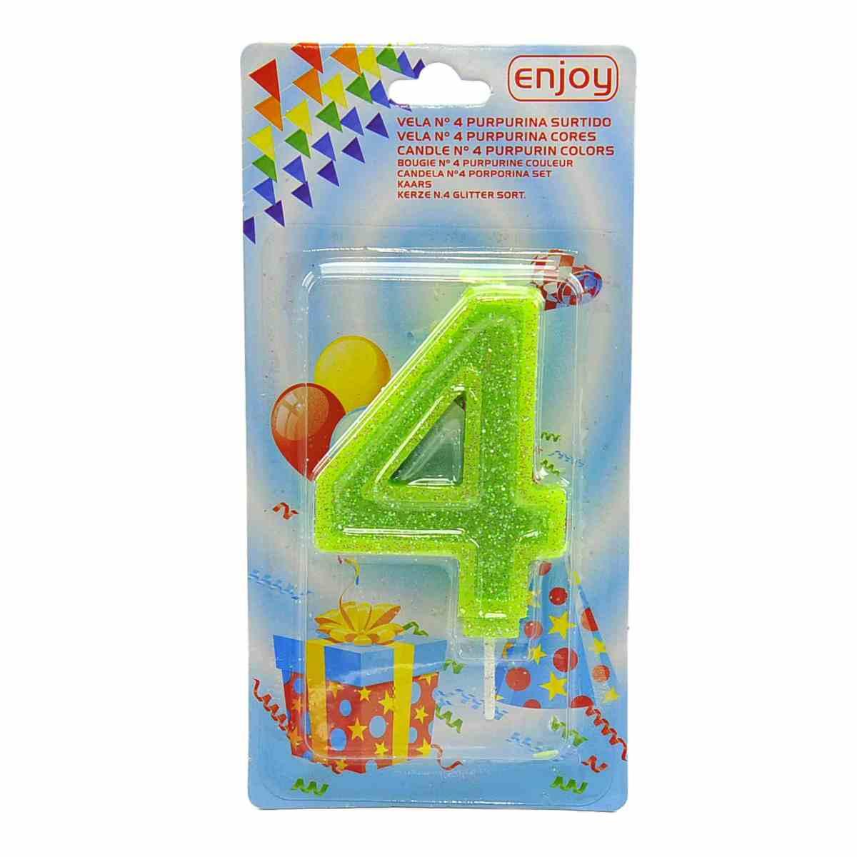 Candelina Compleanno N.4 Porporina 4 Colori |M2 Store